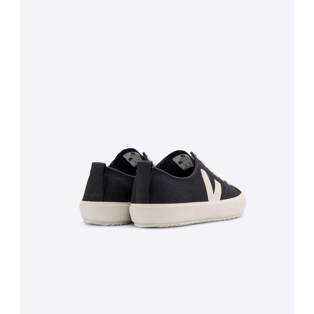 Men's Veja NOVA CANVAS Shoes Black/White | ZA 246QMA